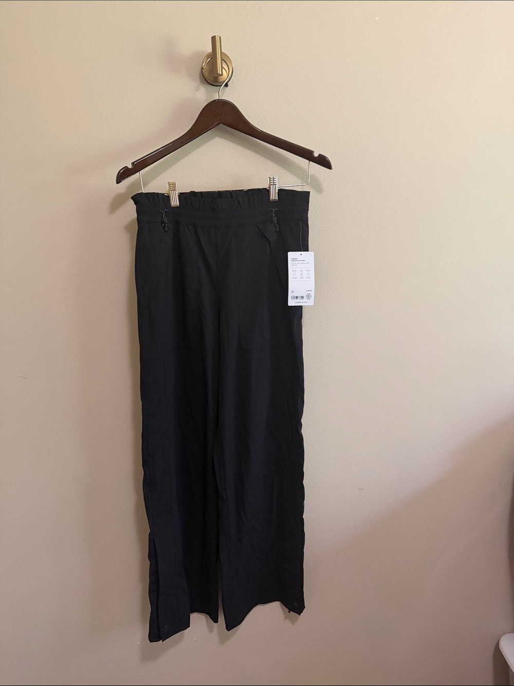 Athleta Black Wide-Leg Drawstring Joggers
